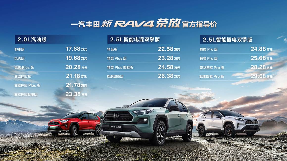 一汽丰田新RAV4荣放车型解读来了！野性上市，售价17.68万元起