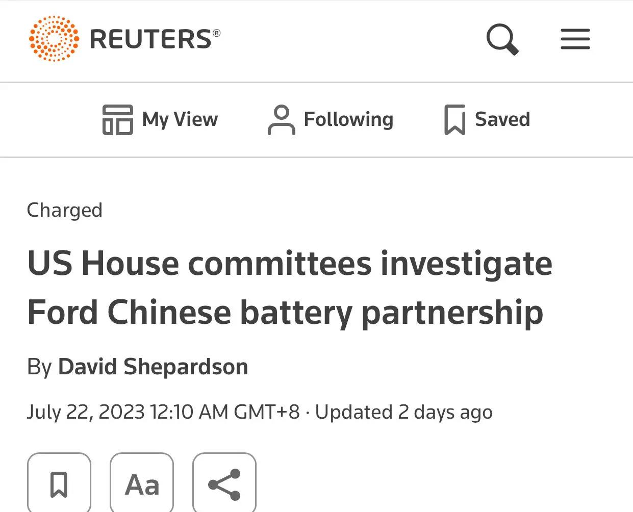 宁德时代遭调查！ 与福特电池合作项目有变数？回应：项目进展顺利