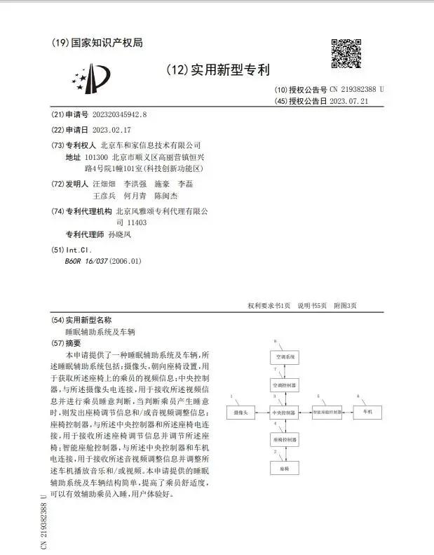 曝光！理想汽车最新专利：助你畅享安眠之旅