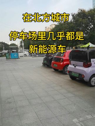 都说北方不适合纯电动车，但是在河南驻马店市市中心的停车场里，却看到很多的新能源车，到底是咋回事？ #新能源车