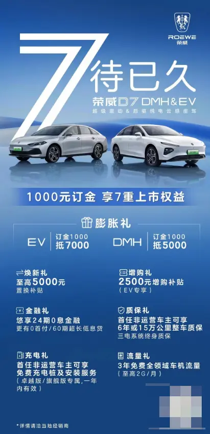 荣威D7家族购车权益公布，将于11月8日上市！