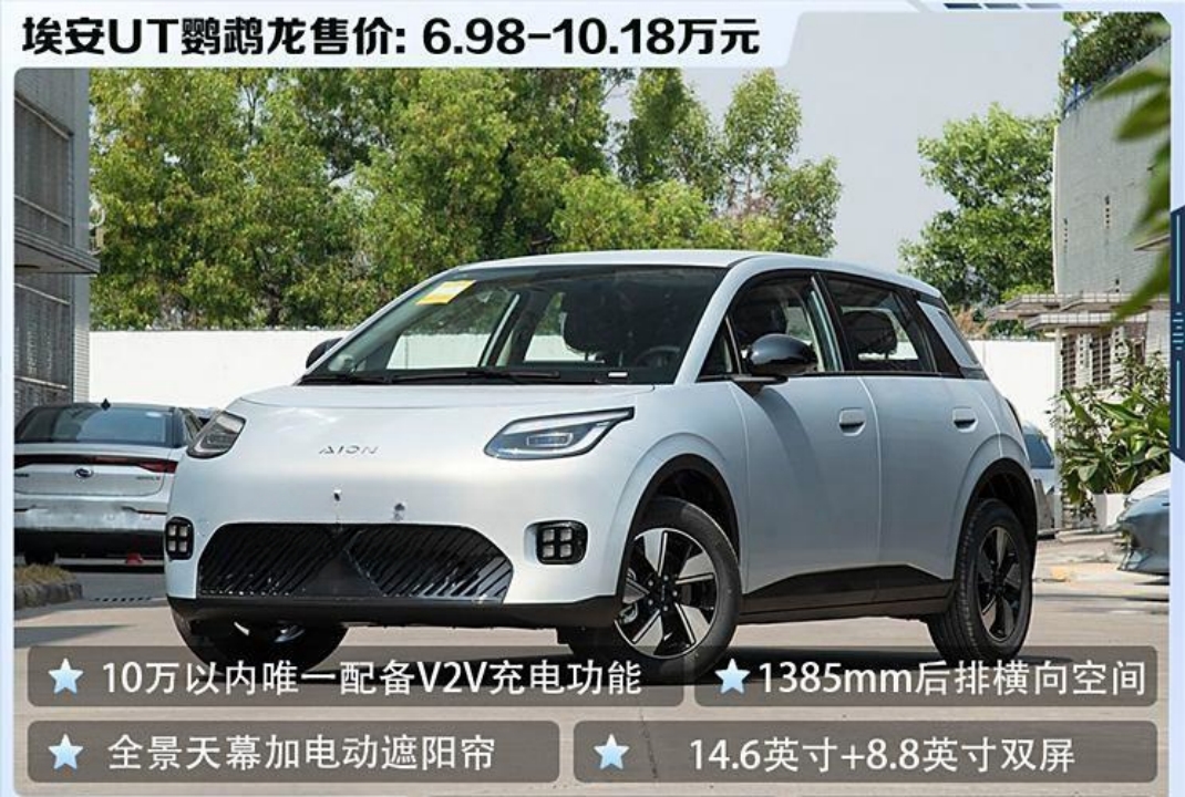 埃安AION UT鹦鹉龙上市，起售价6.98万元，纯电两厢车新选择！