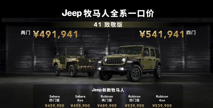 Jeep牧马人41周年纪念版上市 角斗士旅居版同步发售