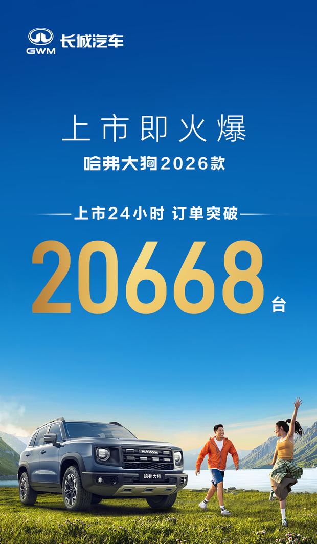 【爆款来袭】2026款哈弗大狗上市首日狂销2万台！9.89万起售引爆市场