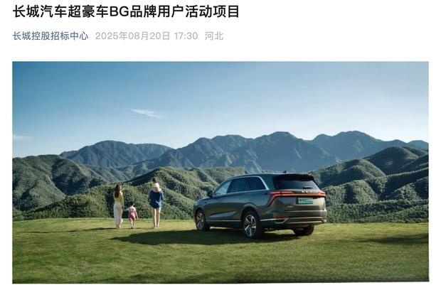 长城汽车启动超豪华品牌招标 要求具备法拉利/爱马仕等顶级项目经验