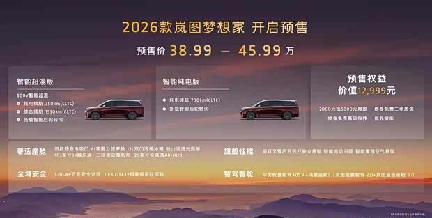2025成都车展：新款岚图梦想家开启预售 38.99万元起 配置动力全面升级