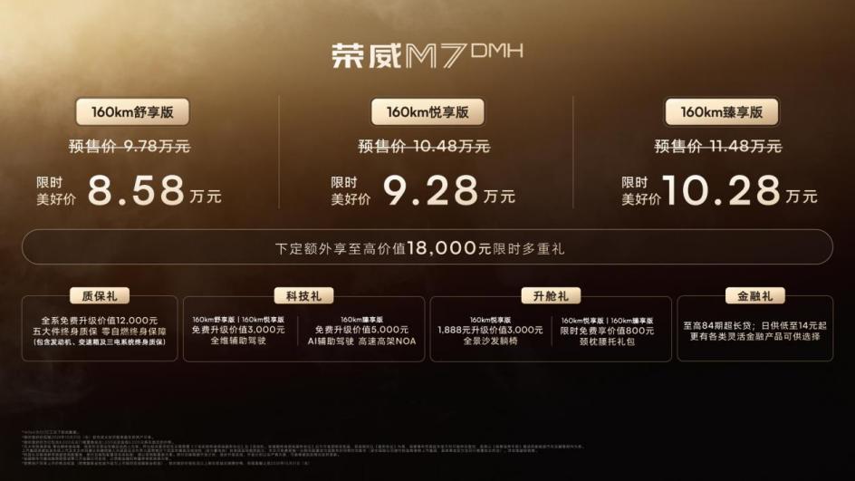 荣威M7 DMH正式上市，全球首搭豆包大模型，限时美好价8.58万元起