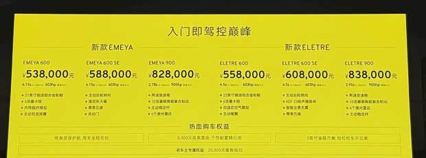 【新车上市】路特斯ELETRE/EMEYA全新价格发布，起售价53.8万元