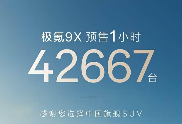 极氪9X预售火爆：47.99万起售，1小时斩获超4.2万订单，9月正式上市