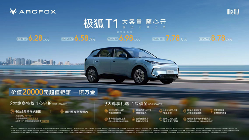 极狐T1震撼上市，6.28万元起重塑A0级纯电市场格局，定义家庭出行新标杆​
