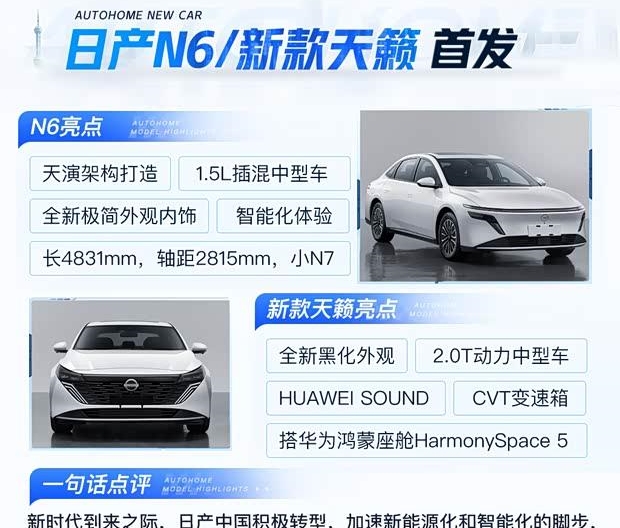 日产N6首发亮相：首搭华为鸿蒙座舱，插混版价格惊喜？