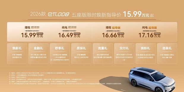 东风奕派eπ008五座版正式上市 售价15.99万元起