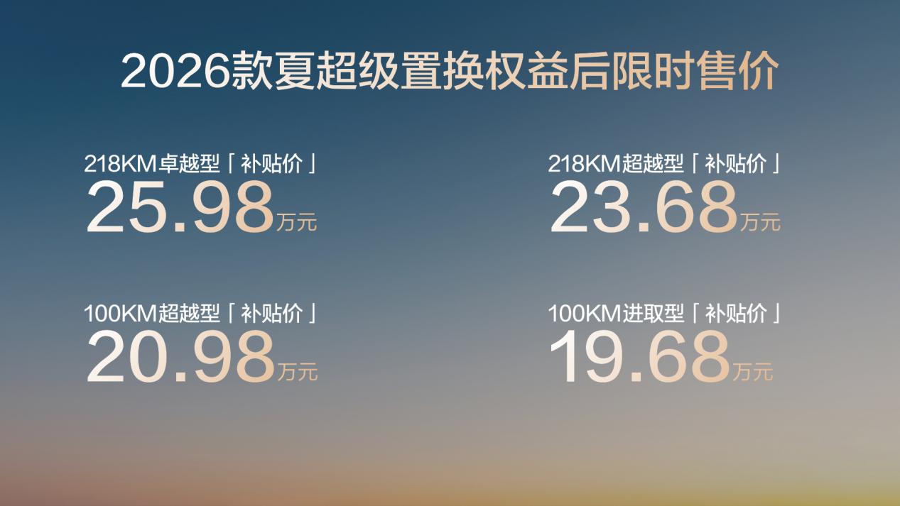 比亚迪2026款夏正式上市 限时19.68万起 家庭用车的终极选择
