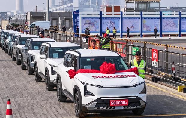 悦达起亚整车出口突破50万辆大关 滨海港区首航启程