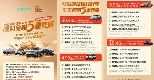 广汽埃安多款车型限时优惠 AION i60等车型享福利