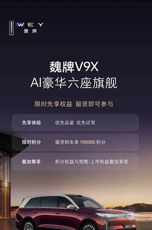 魏牌V9X亮相：大型SUV新选择，800V架构+超快充技术