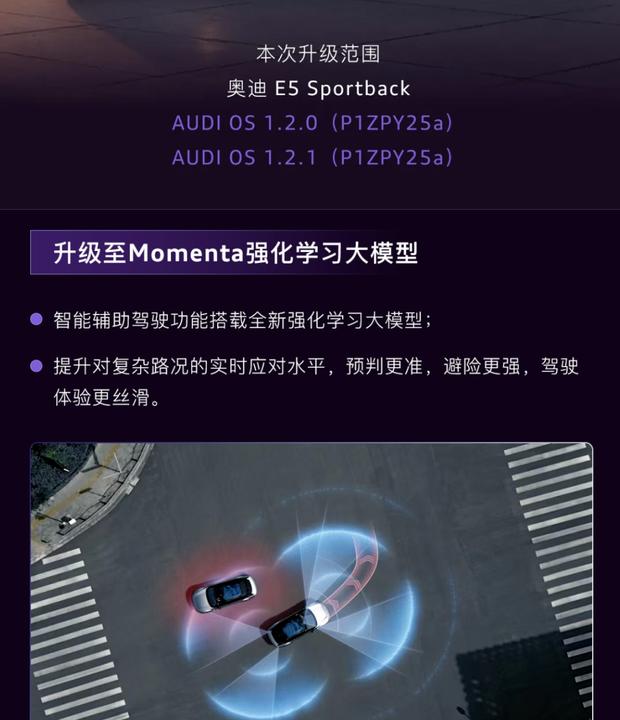 奥迪E5 Sportback新OTA升级！智驾体验再进化