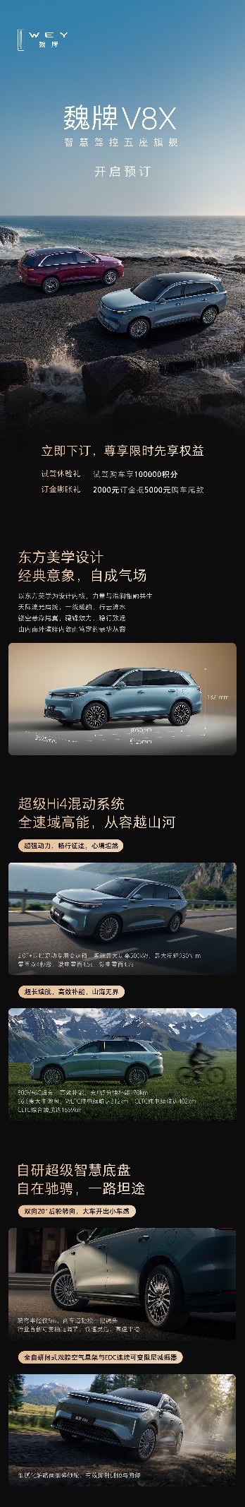 长城魏牌V8X亮相即预订，试驾就送礼，”零帧起手”背后的品质自信
