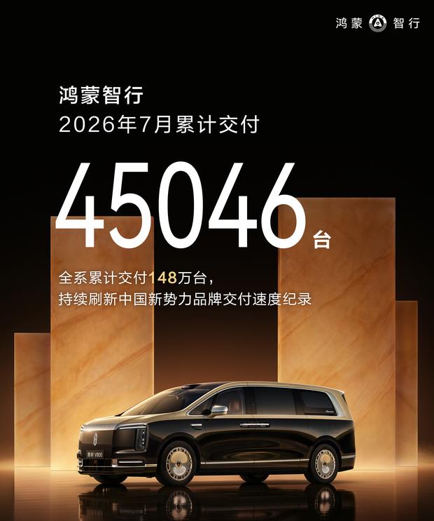 鸿蒙智行7月销量破4.5万台 尊界MPV定档8月5日上市