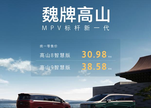 魏牌高山智慧版30.98万起售，高山8/9双车同步上市